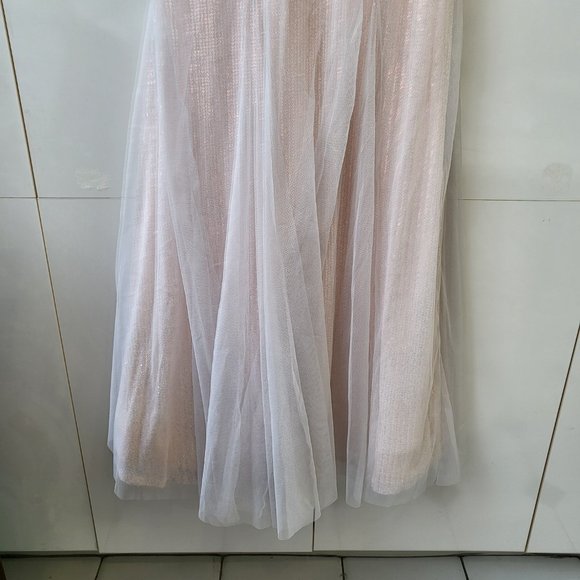 XSCAPE ! Flared Hem Sequined Mesh Gown - Picture 6 of 14